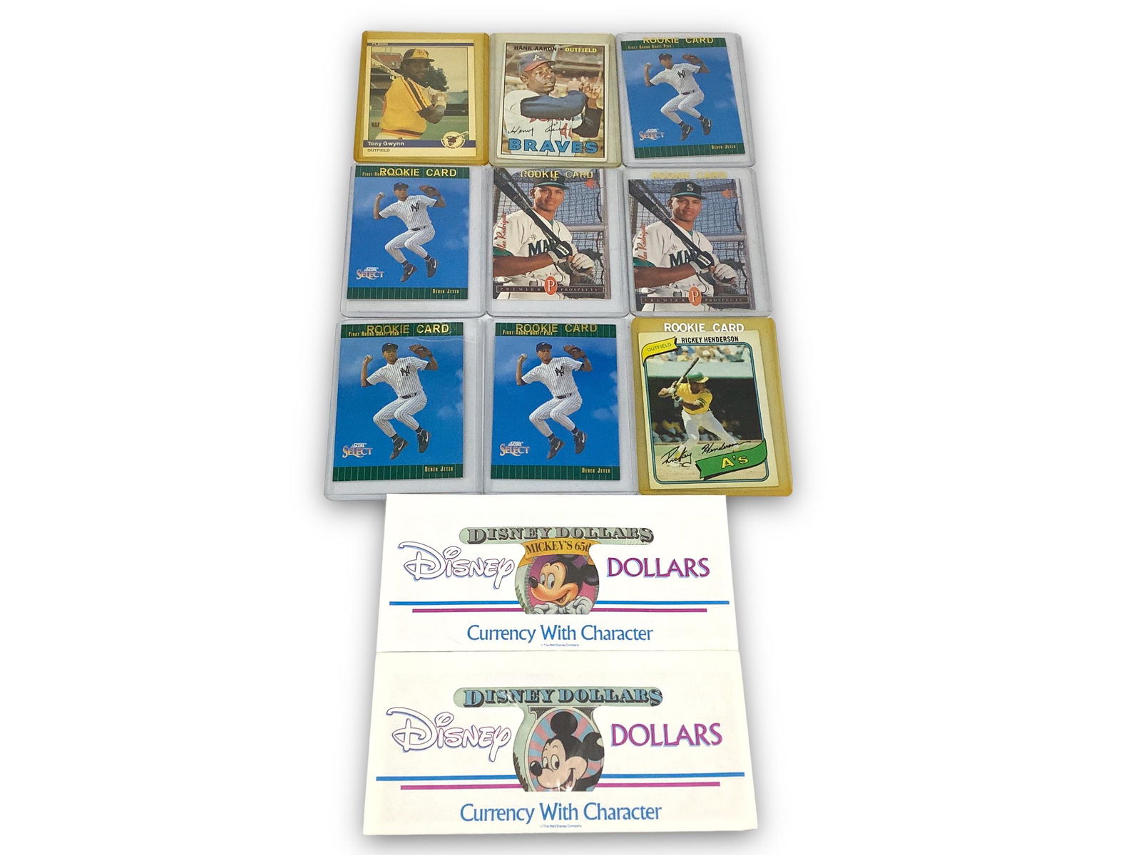 (9) Baseball Cards & (3) Disney Dollars (1 of 7)