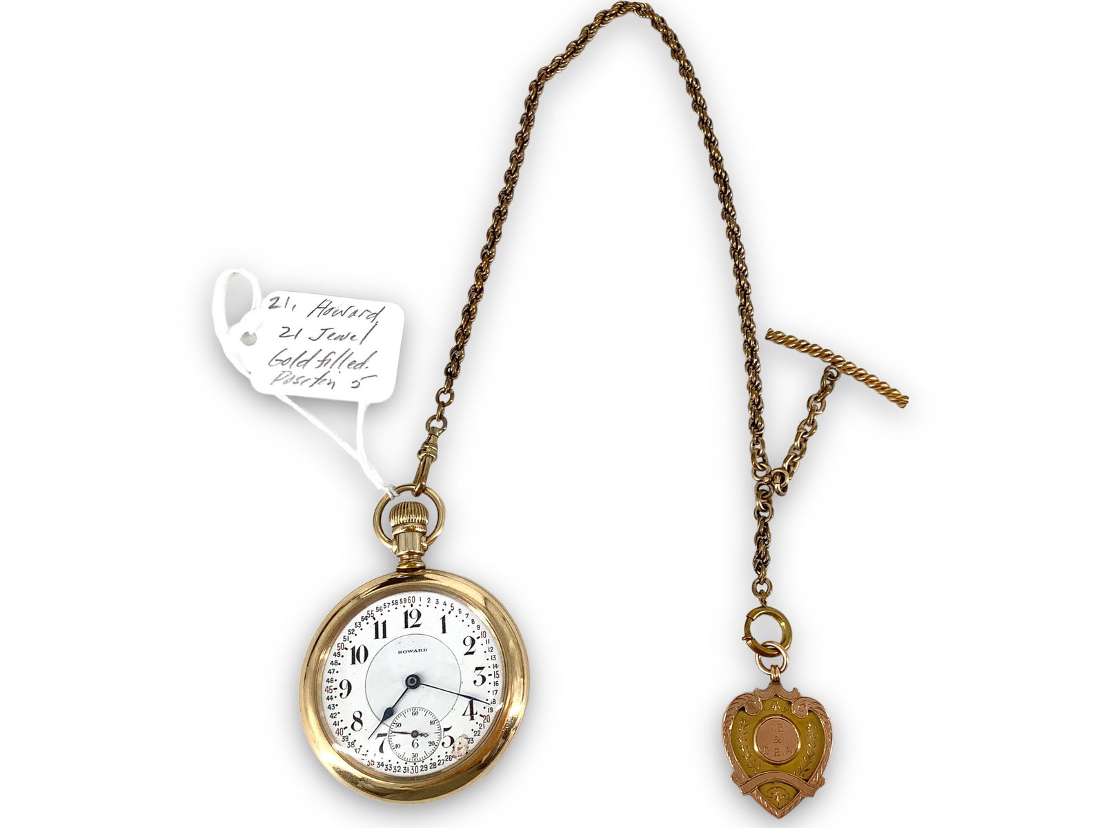 Howard Pocket Watch on Chain with Fob (1 of 5)
