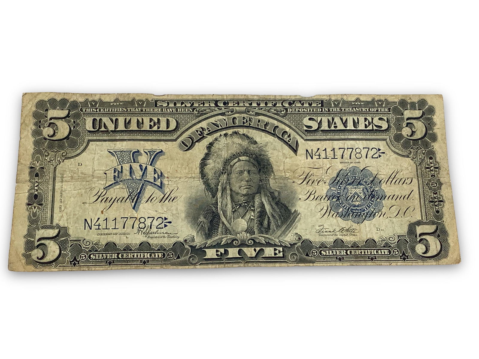 U.S. 1899 Indian Chief $5.00 Silver Certificate (1 of 4)