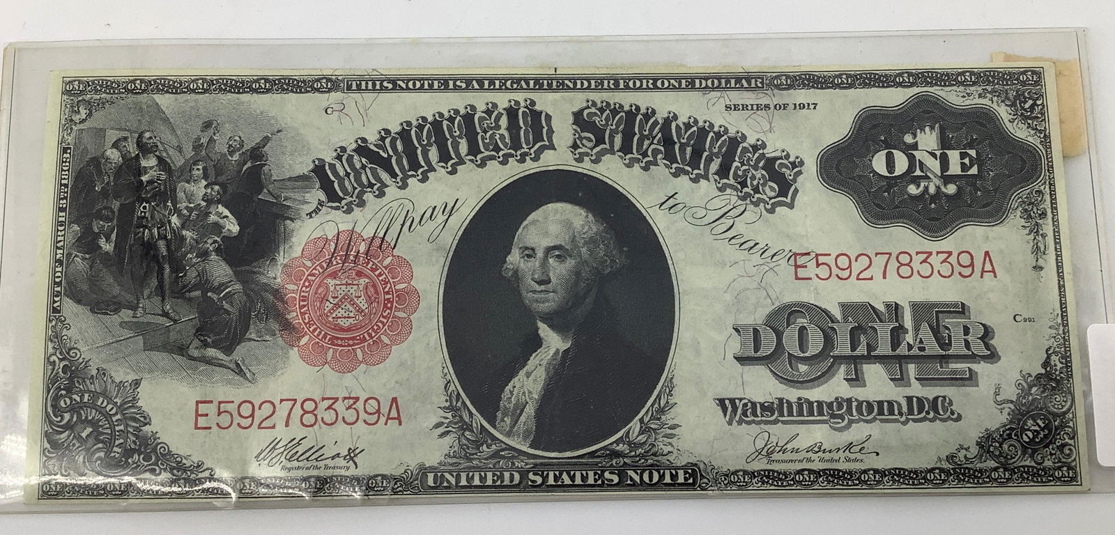 U.S. 1917 $1.00 Red Seal Note (1 of 2)