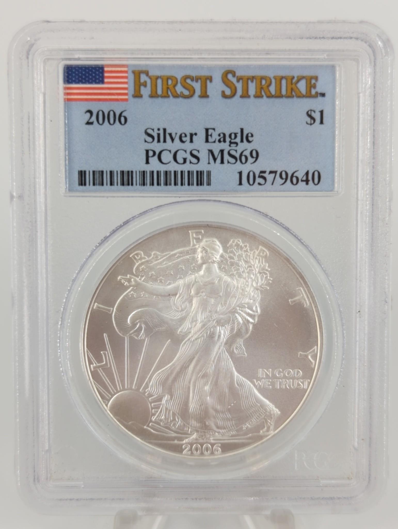 2006 U.S. Silver Eagle, Graded In Slab (1 of 7)