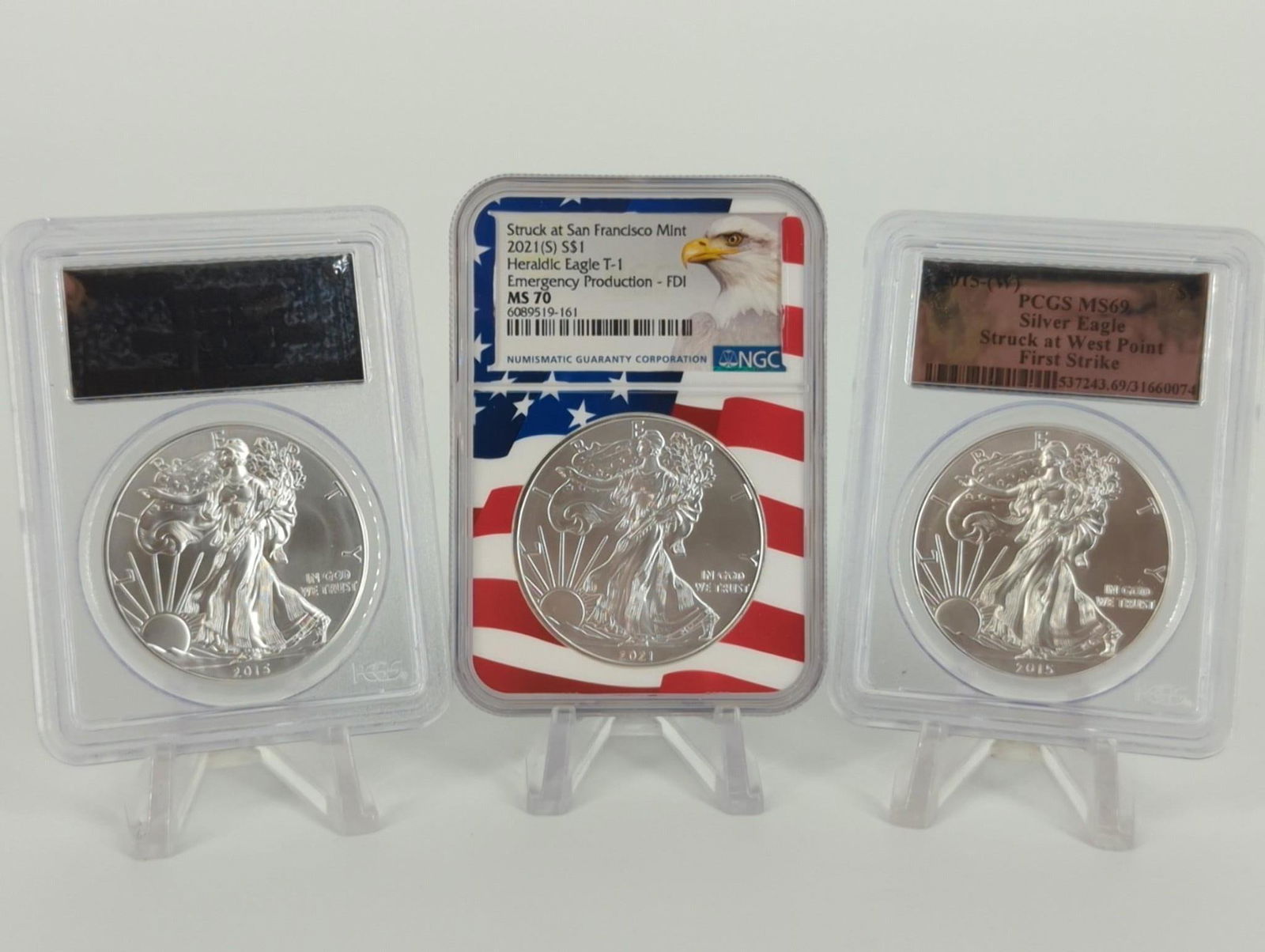 (3) American Silver Eagle Coins (1 of 13)