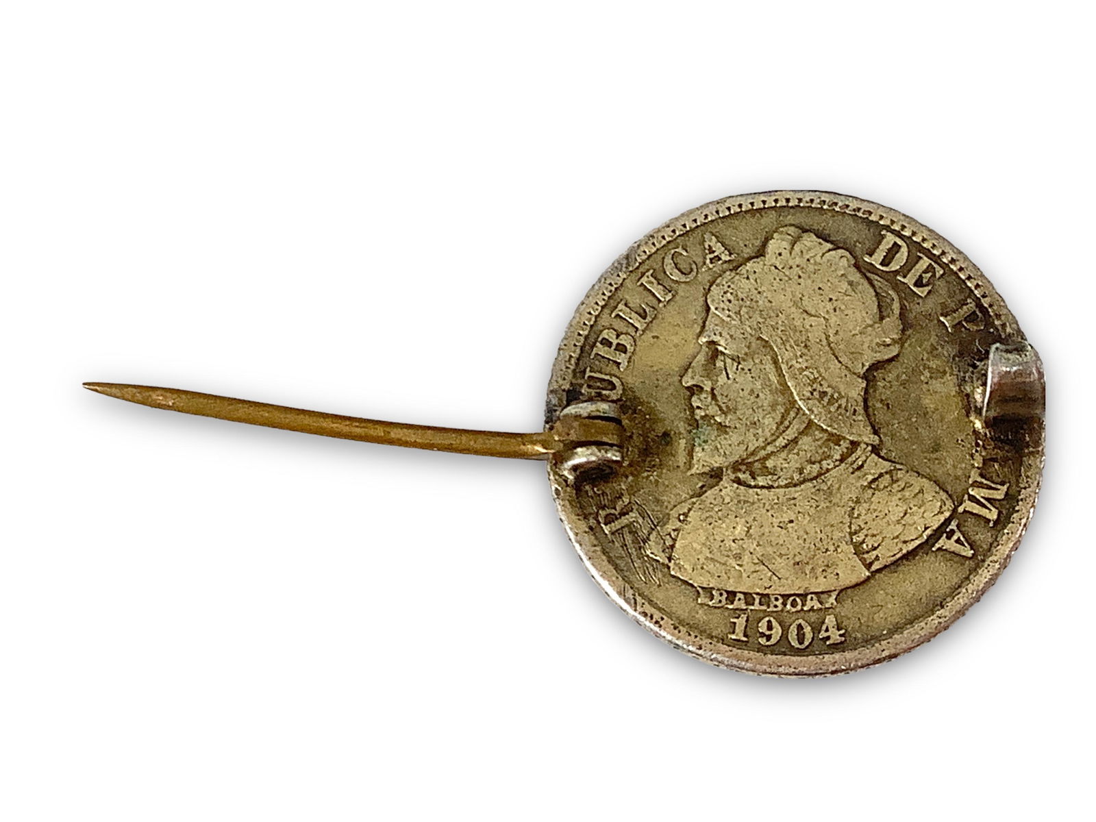 Panama 1904 5 Centesimos Silver Coin - Converted to Pin (1 of 4)