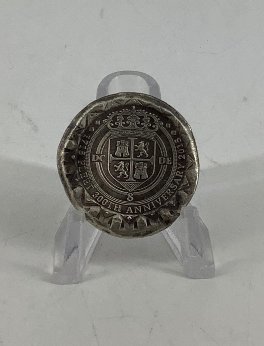 Reproduction 1715 Spanish Flotilla Silver Crown Cob: Reproduction 1715 Spanish Flotilla Silver Crown Cob 999 fine silver, 300th anniversary commemorative, 1 oz. total weight. *This lot is tax exempt*