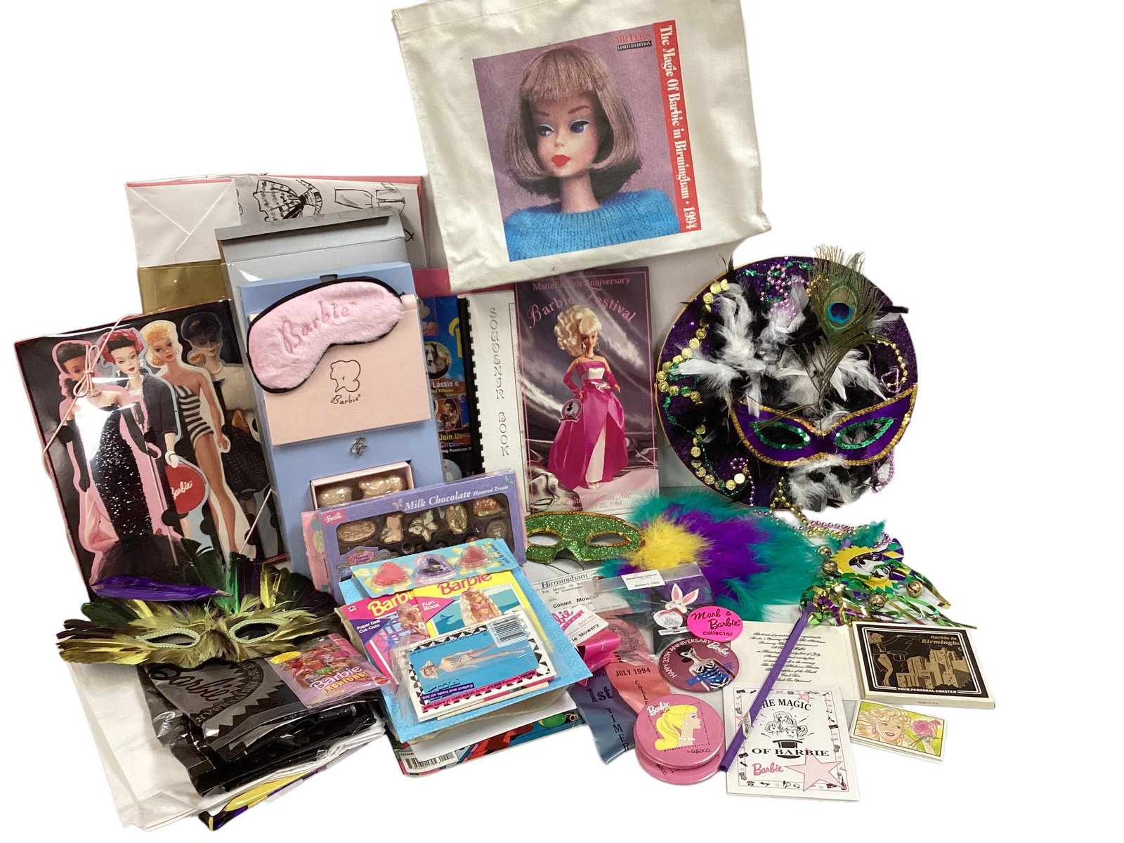 1994 "The Magic of Barbie in Birmingham" (AL) Barbie Doll Convention bag, which includes pins, (1 of 3)