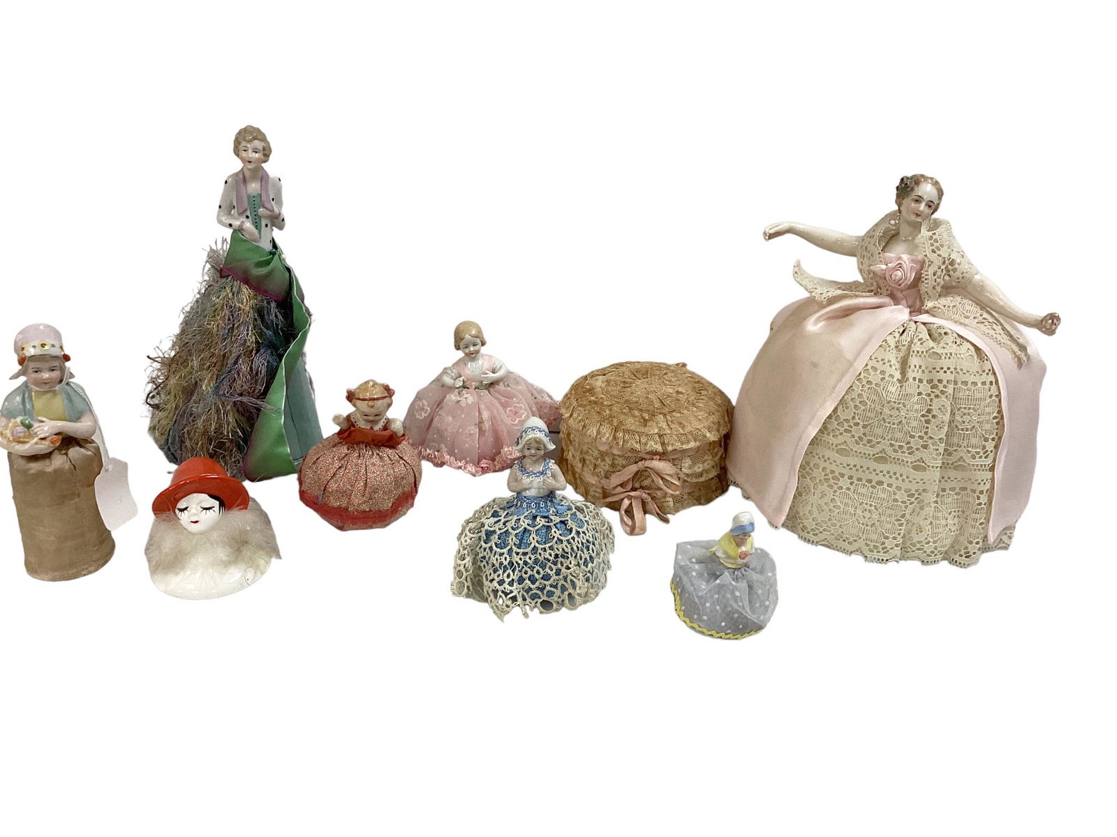 Lot including half doll pin cushions. (1 of 5)
