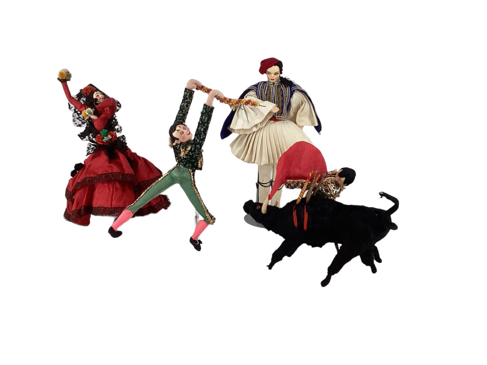 (4) items including 3-Roldan Klumpe matador dolls, "Matador, Bandeliero & Bull" ranging in size from (1 of 8)
