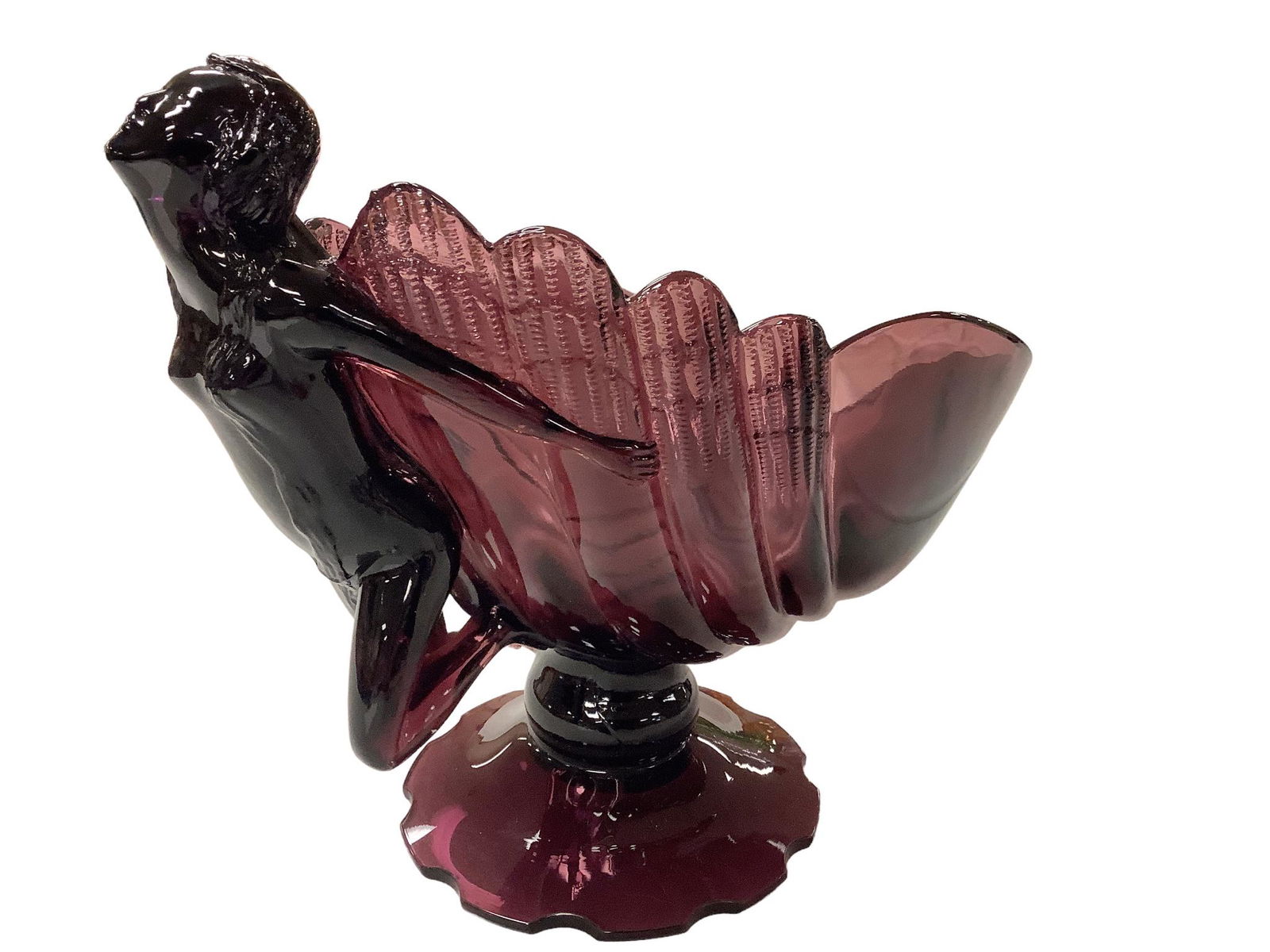Cambridge Seashell #40 Flower Flying Lady Amethyst Bowl (1 of 2)