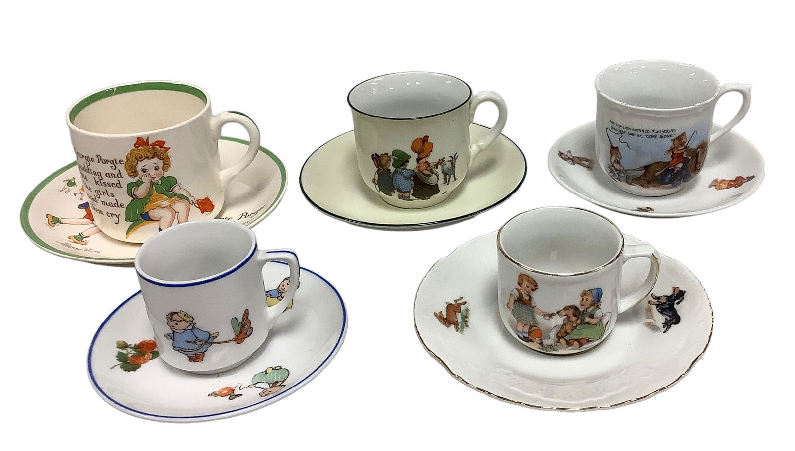 Five Children's Themed Cup & Saucer Sets (1 of 3)