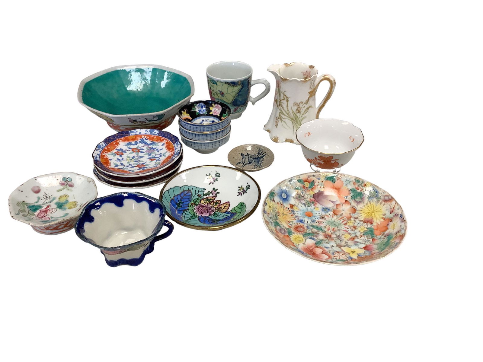 Lot Asian Inspired Pottery and Porcelain (1 of 2)