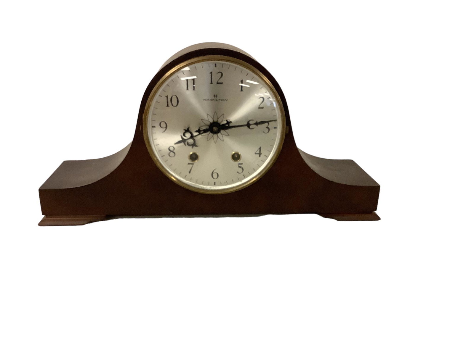 Hamilton Mantel Clock: Hamilton Mantel Clock 16î Lx 8.5î H. Made in Germany. No key. Not checked for working condition.