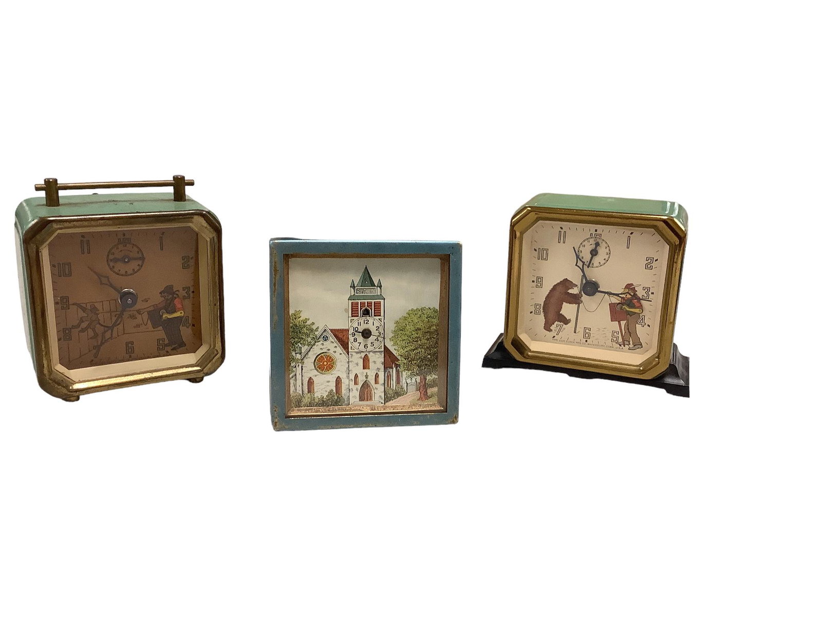 Lux Animated Clocks - Organ Grinder, Church & Dancing Bear (1 of 1)