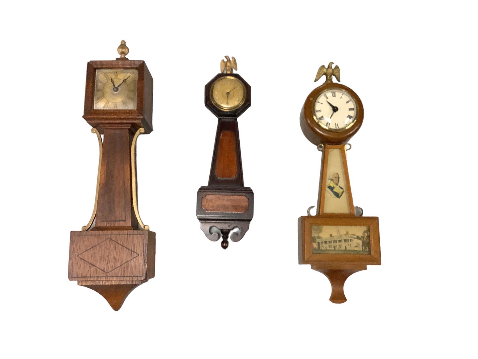 (3) Wood Case Banjo Clocks (1 of 1)