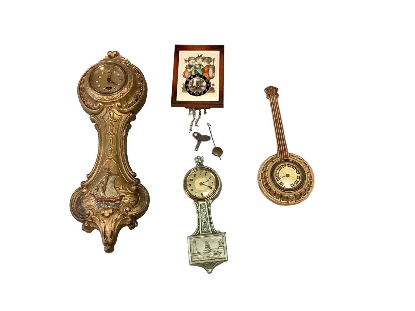(3) Lux Wall Clocks & Hummel Pendulette Clock (1 of 1)