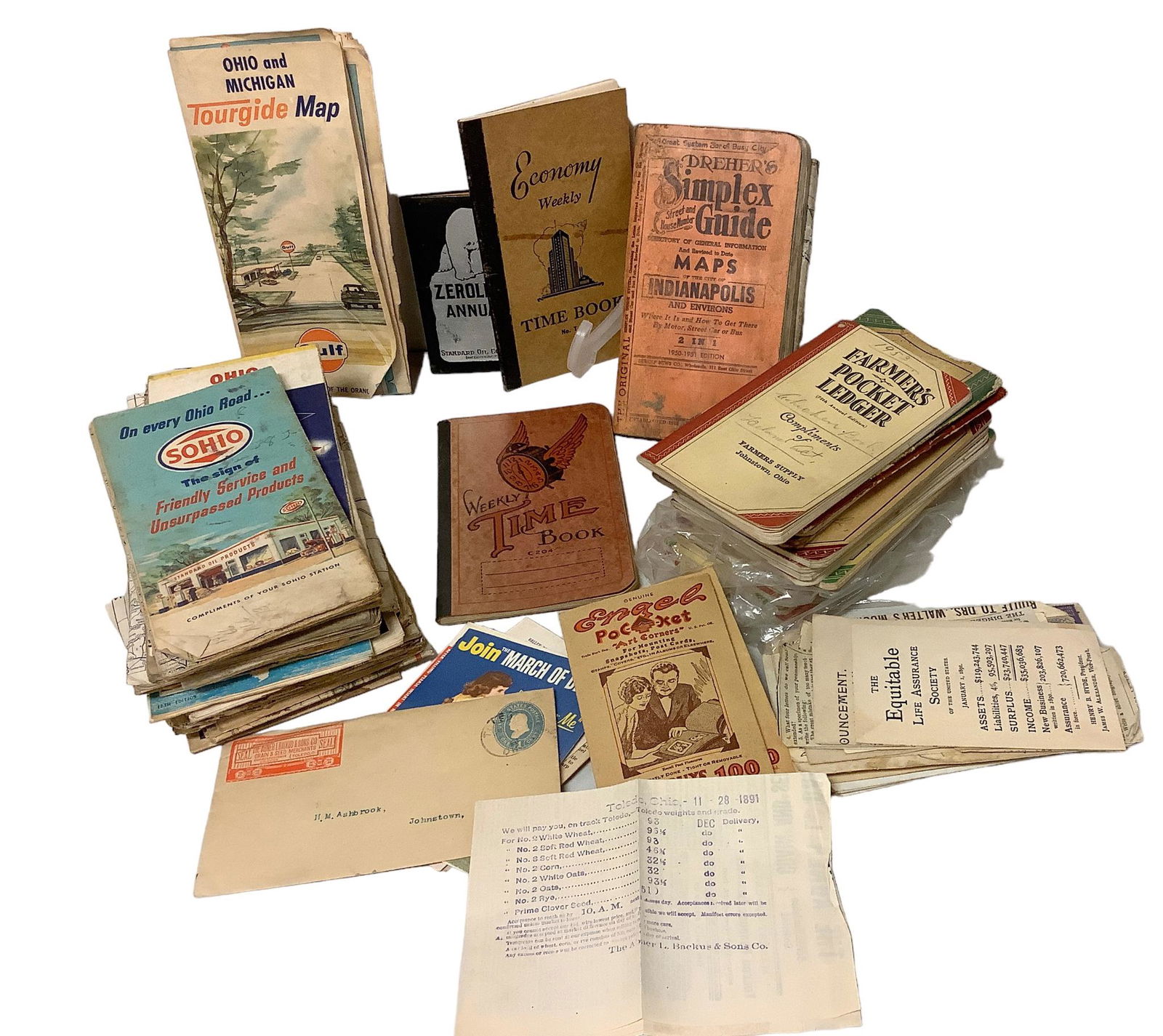 Vintage Road Maps, Post Cards and Farmerís Supply Pocket Ledgers (1 of 2)