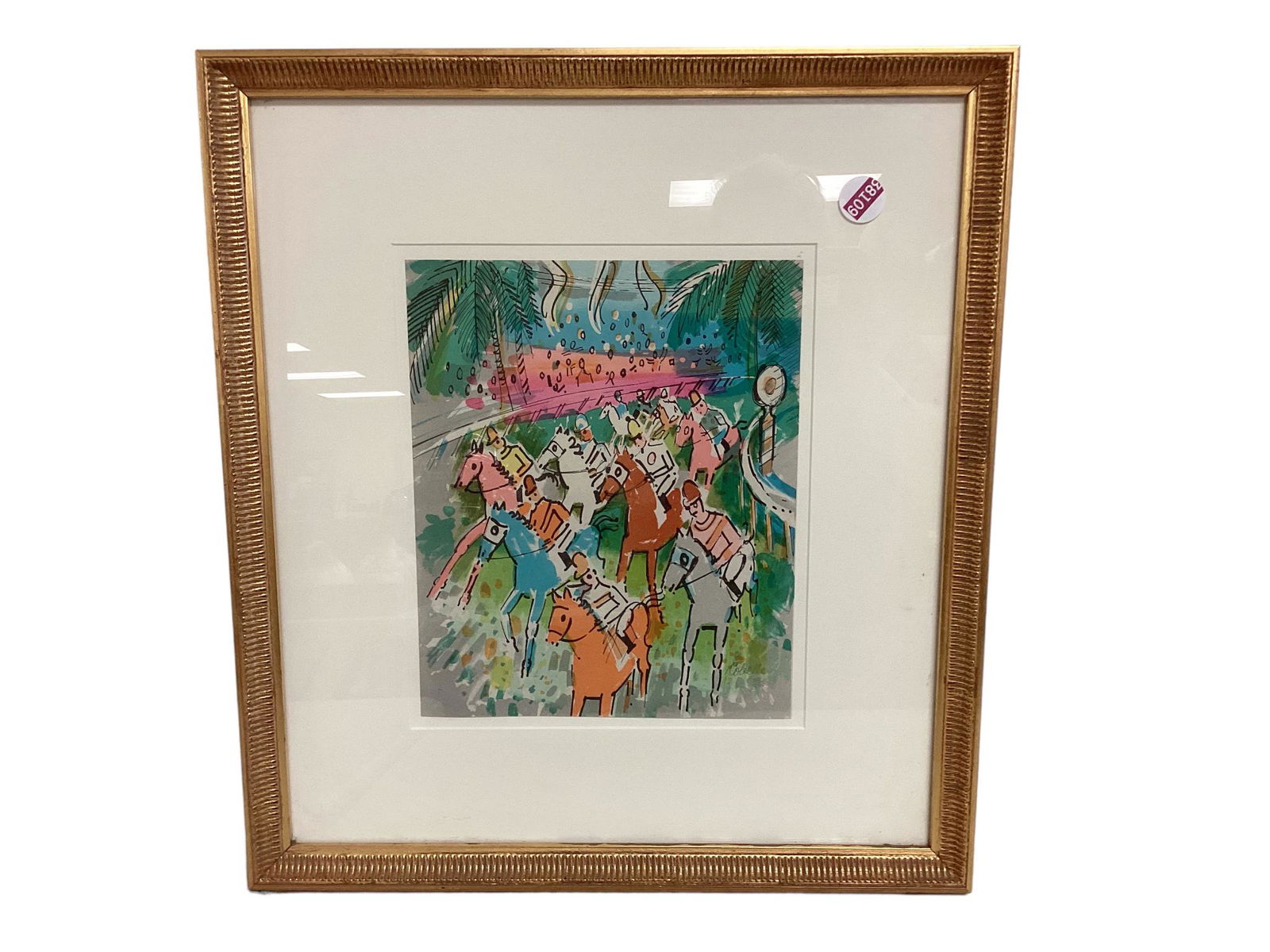 Charles Cobelle Horse Race: Charles Cobelle Horse Race Inside frame 17 1/2î x 15 1/2î.