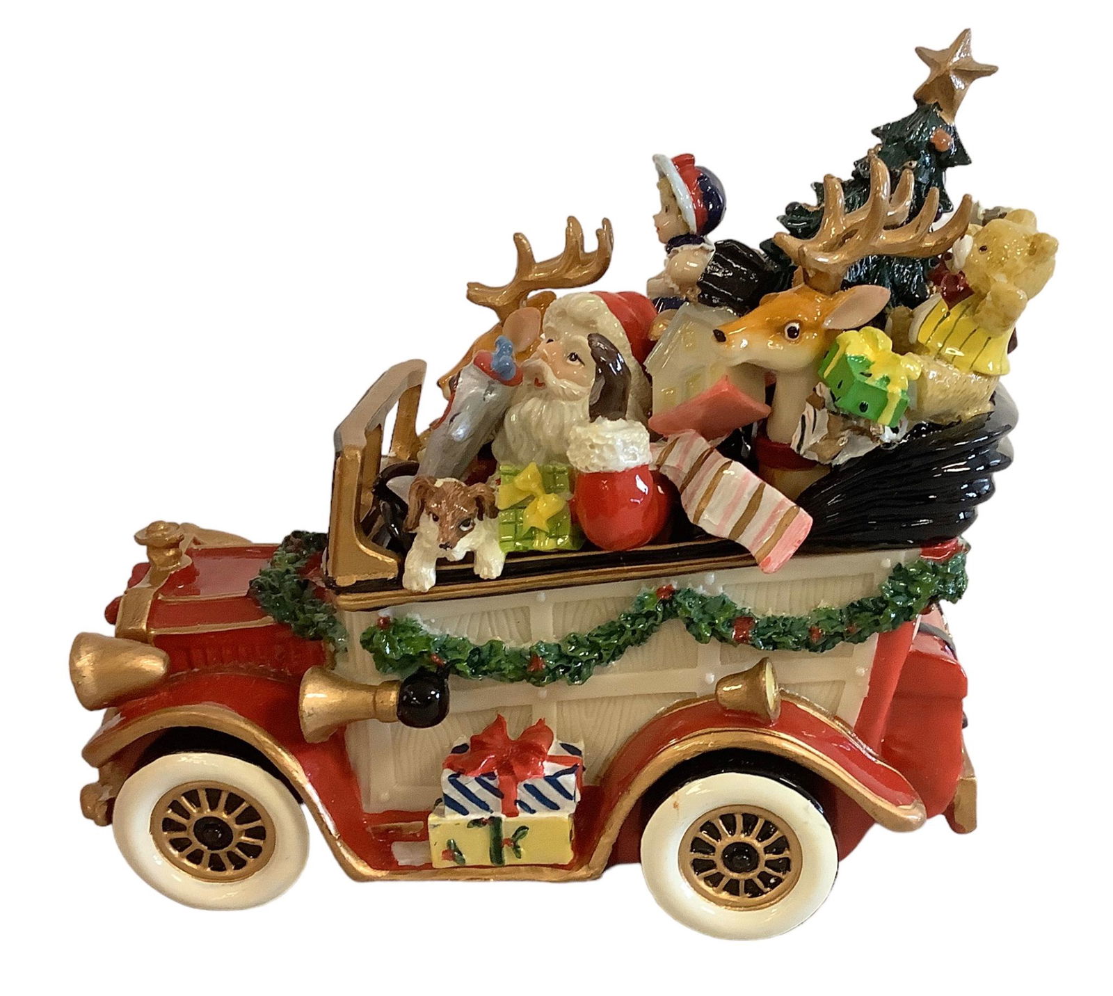 Fitz and Floyd Holiday Musical Santa Mobile: Fitz and Floyd Holiday Musical Santa Mobile Charming ceramic Fitz and Floyd musical Santa and friends. Sticker notes that it plays ìWe wish you a Merry Christmasî. When tested it played 