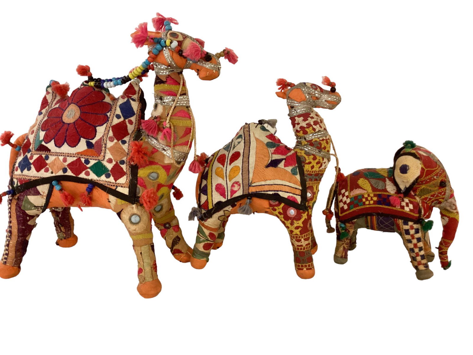 Trio of Embroidered Animals from India (1 of 2)