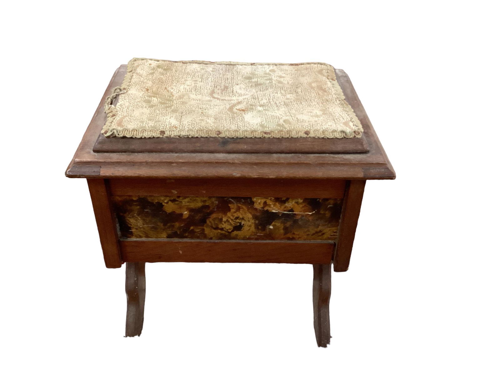 Victorian Wood Storage Foot Stool (1 of 2)