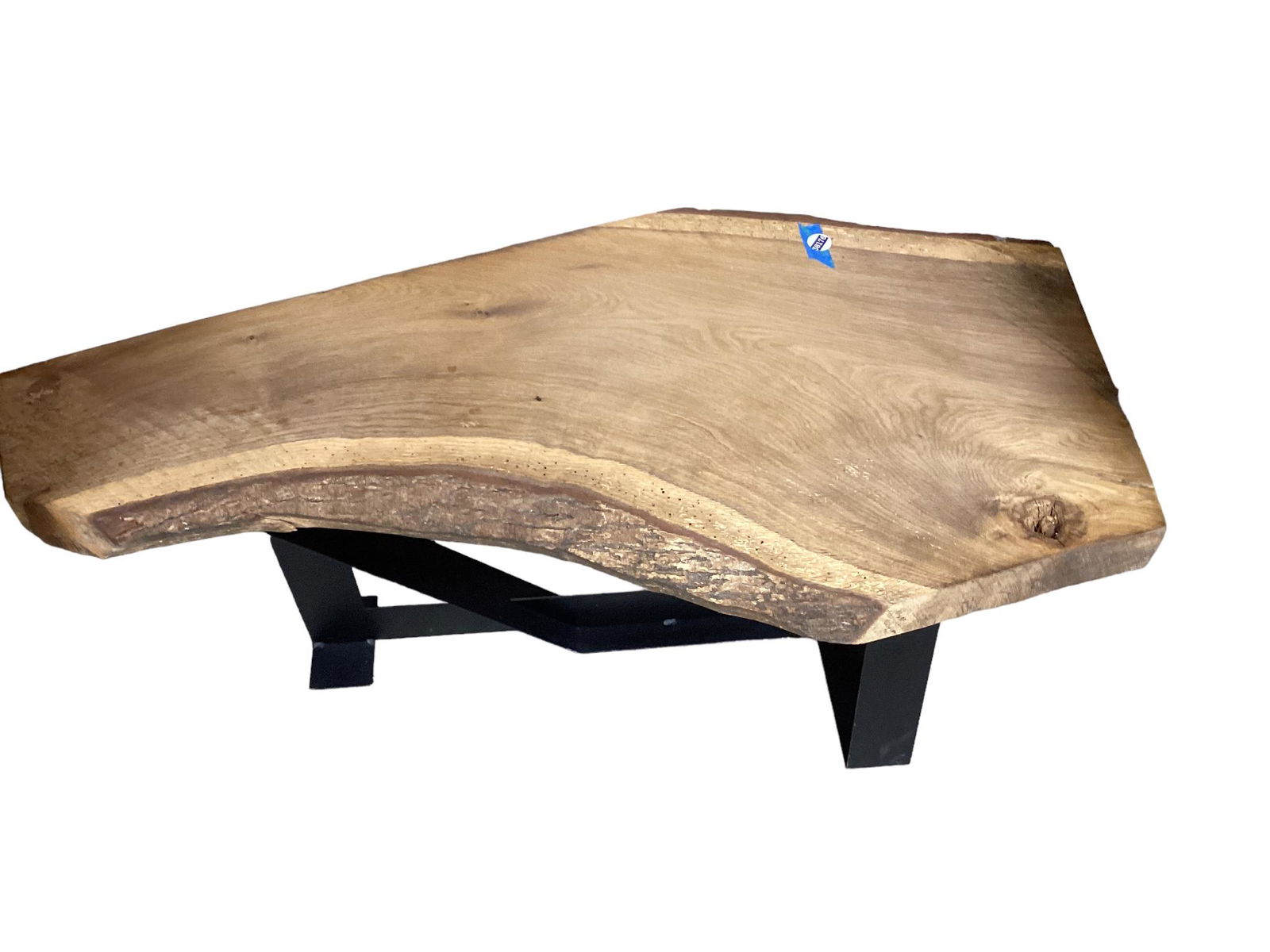 Live Wood Coffee Table: Live Wood Coffee Table Black metal base, rough hewn wood top, 18î high.