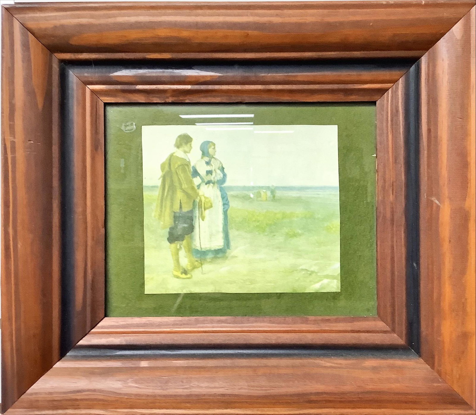 Framed Art, Man & Woman on the Prairie: Framed Art, Man & Woman on the Prairie Unsigned, 15.75îL x 13.75îH overall.