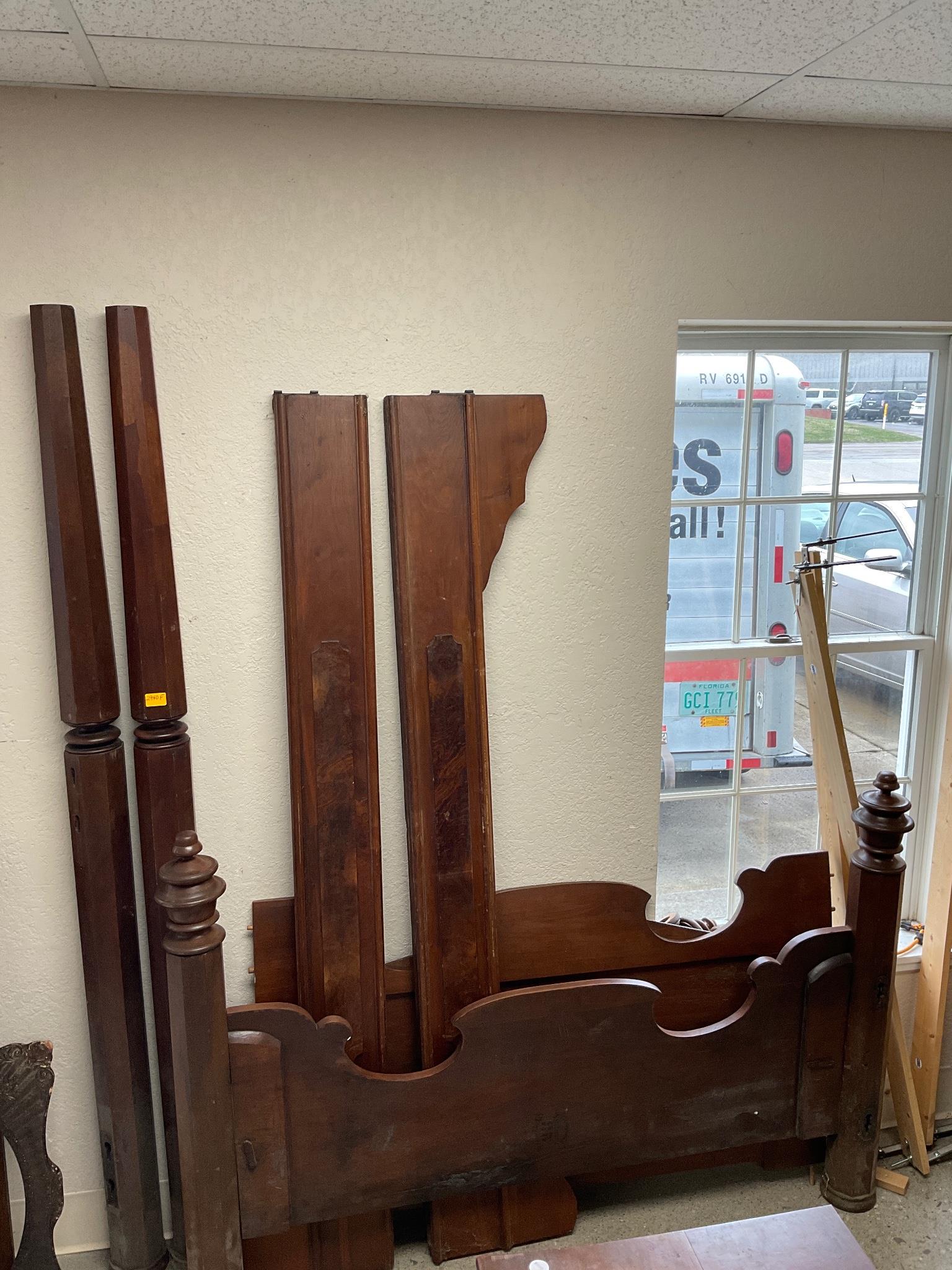 Walnut Early Victorian Poster Bed (1 of 1)