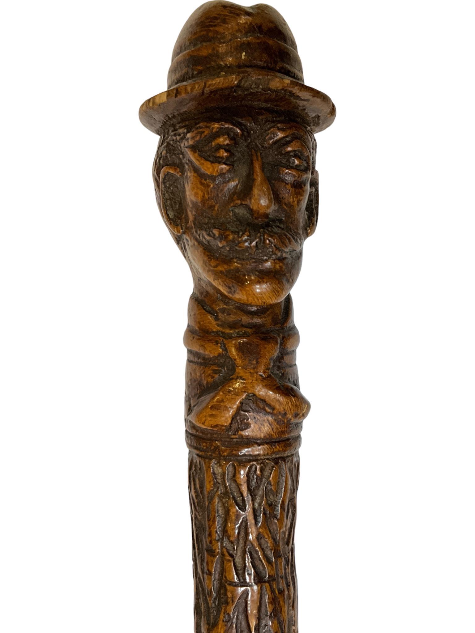 Antique Carved Wooden Folk Art Cane (1 of 7)