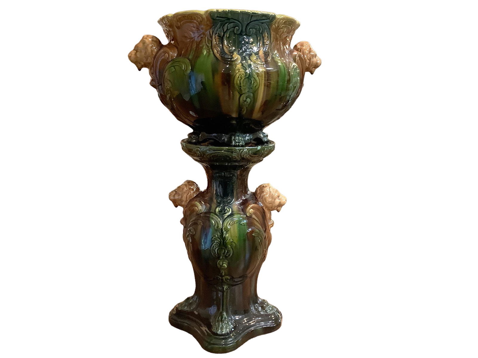 Weller Majolica Jardiniere and Pedestal (1 of 6)