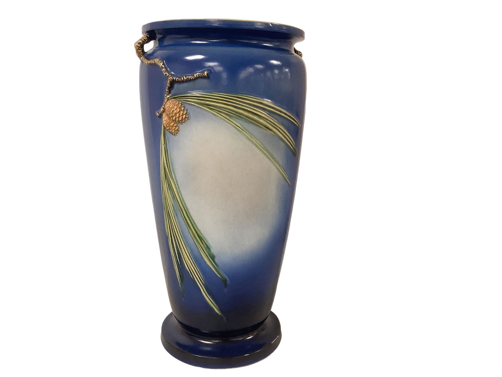 Roseville Pottery ìBlue Pineconeî Umbrella Holder 777-20î (1 of 3)