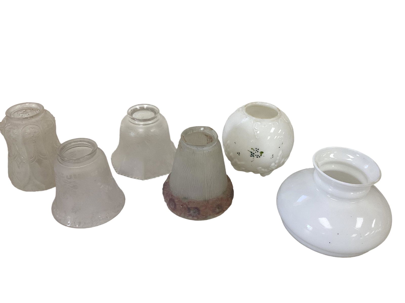 4 Glass Shades, Oil Lamp Parts (1 of 2)