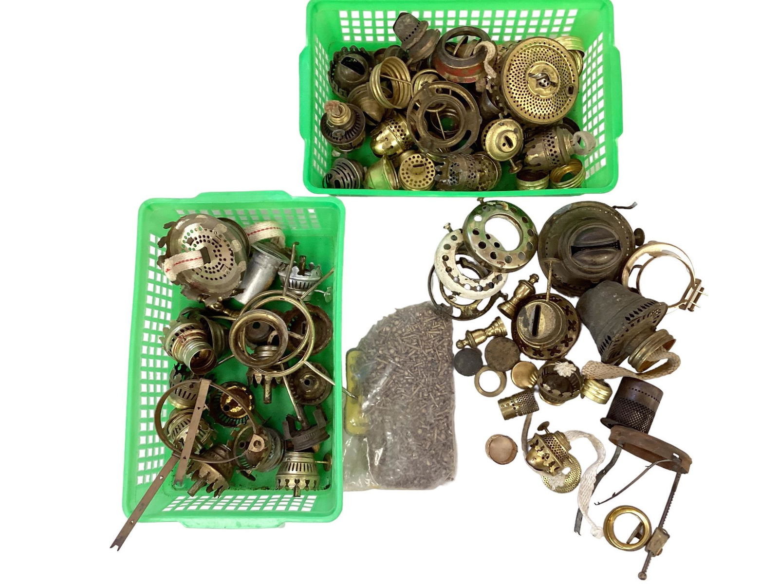 Brass Rivets, Burners, Caps for Oil Lamps (1 of 1)