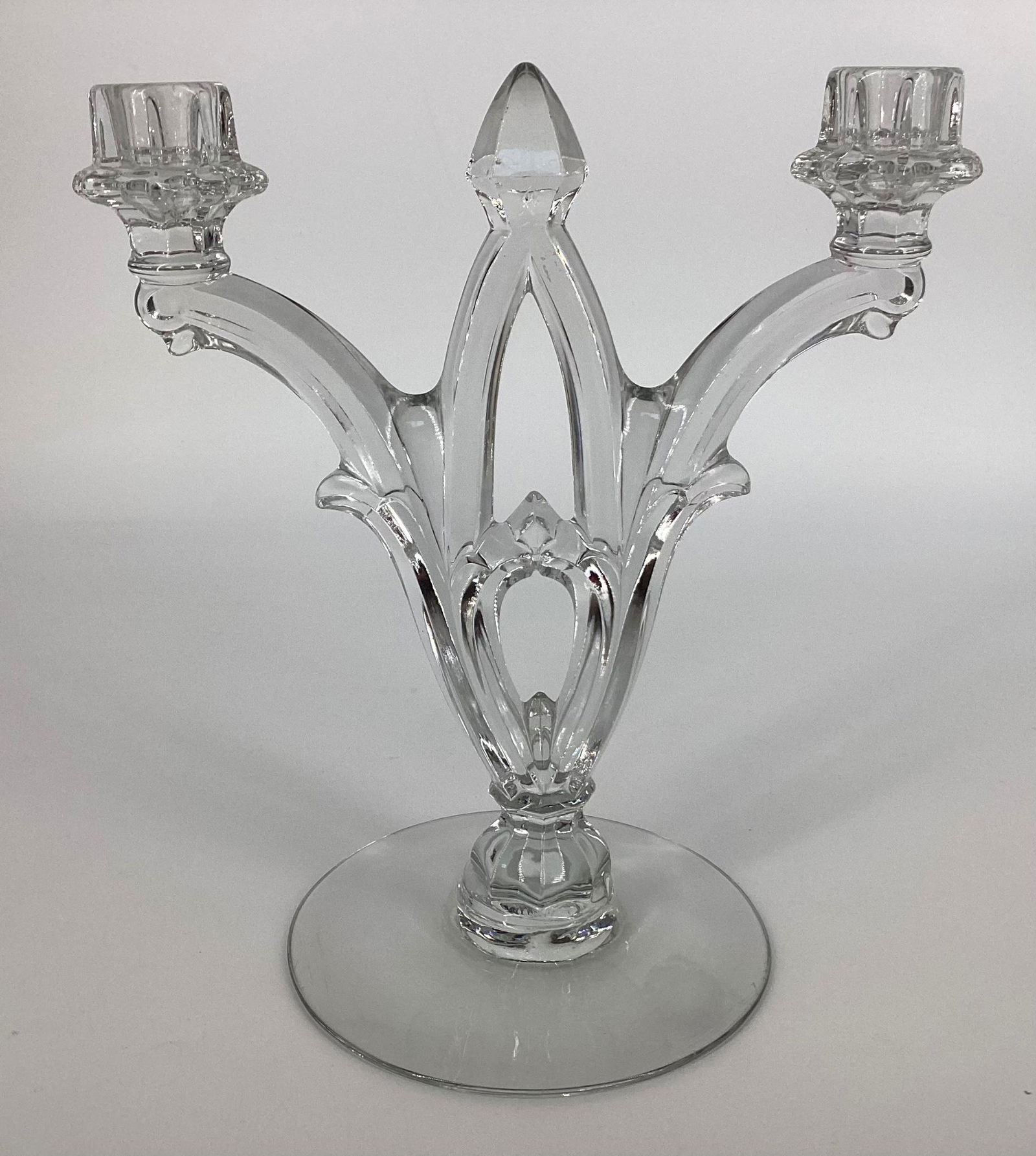 Heisey Gothic Two-Light Candlestick (1 of 2)