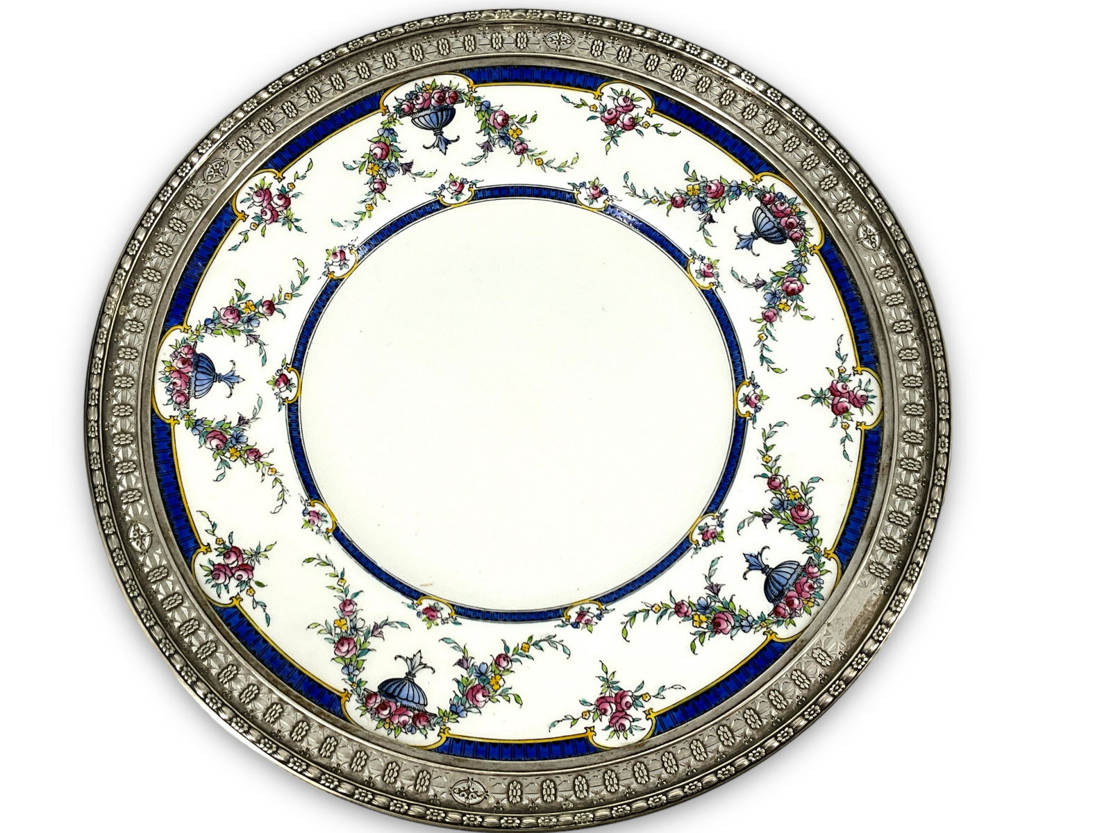 Royal Worcester China Platter with Sterling Rim (1 of 5)