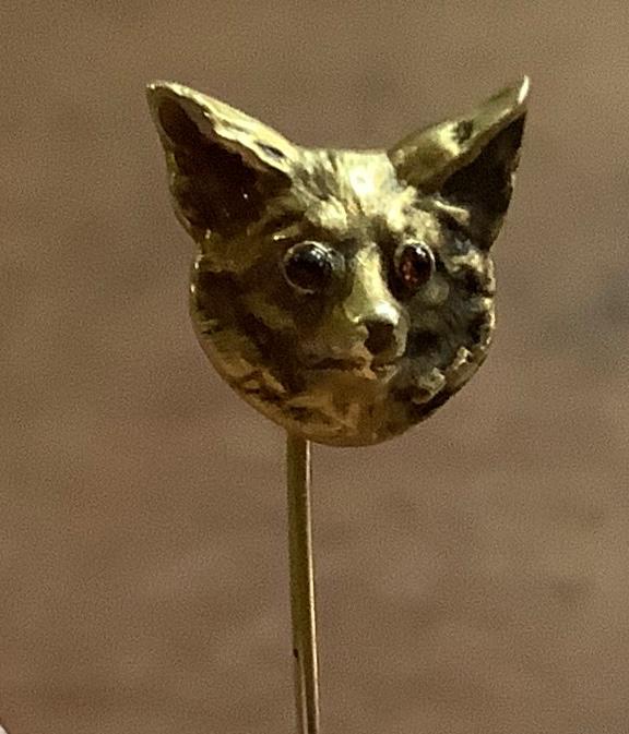 Vintage 14kt Gold Fox Stick Pin - in Box (1 of 4)