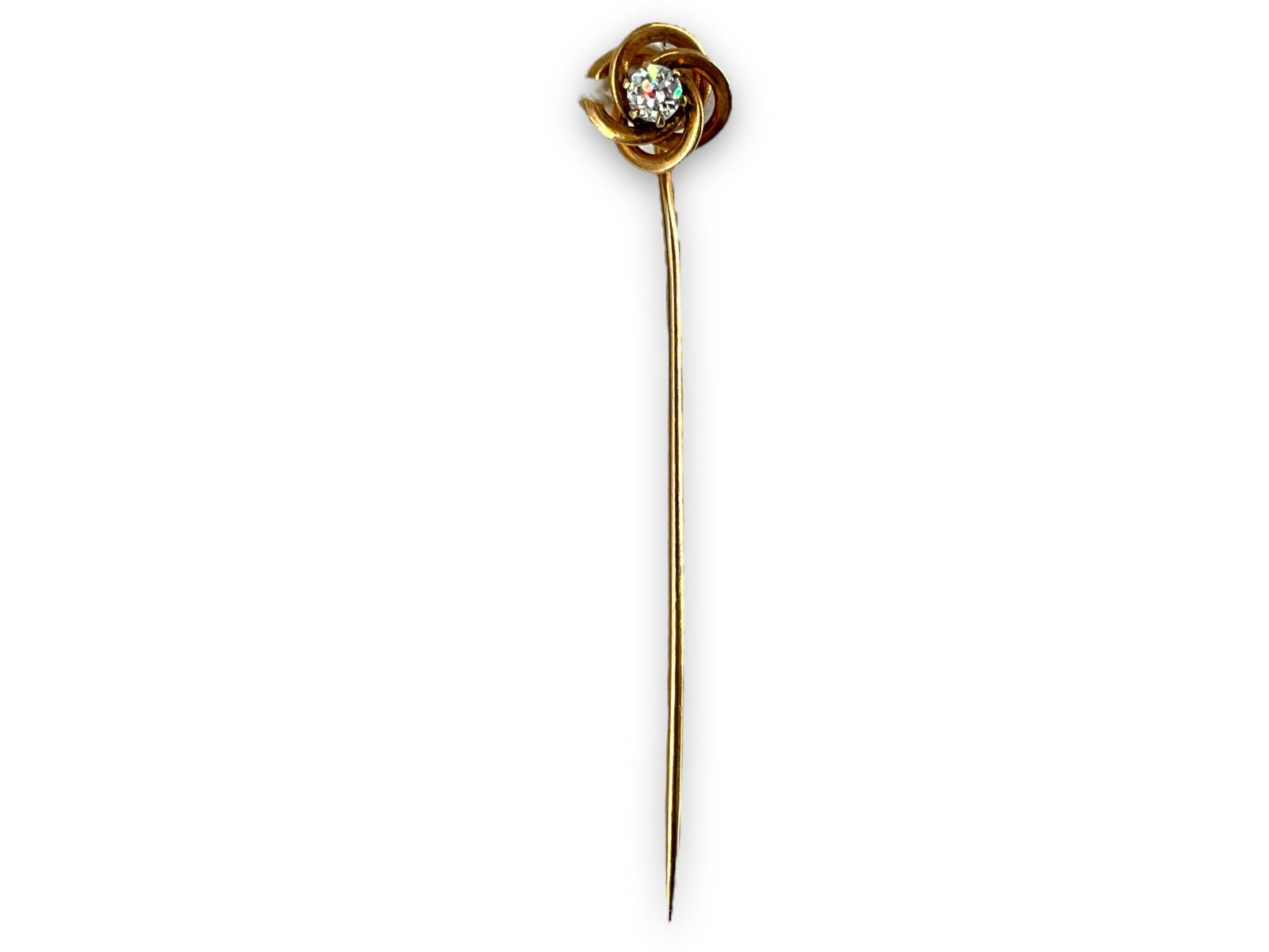 Antique 10kt Gold and Diamond Stick Pin (1 of 3)