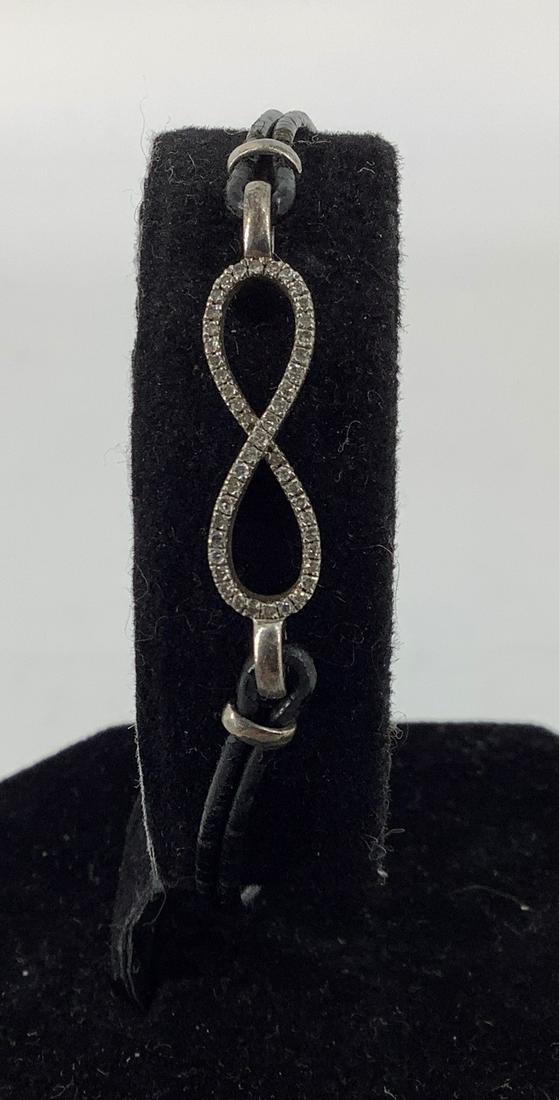 Cord Bracelet with Diamond Studded Infinity Charm (1 of 5)