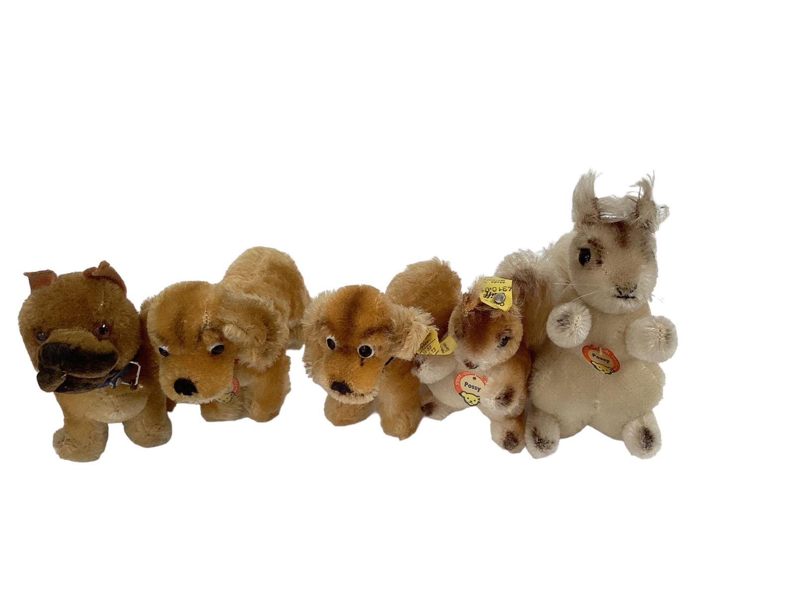 4 Tagged Steiff Animals, 1 Probably Steiff (1 of 3)