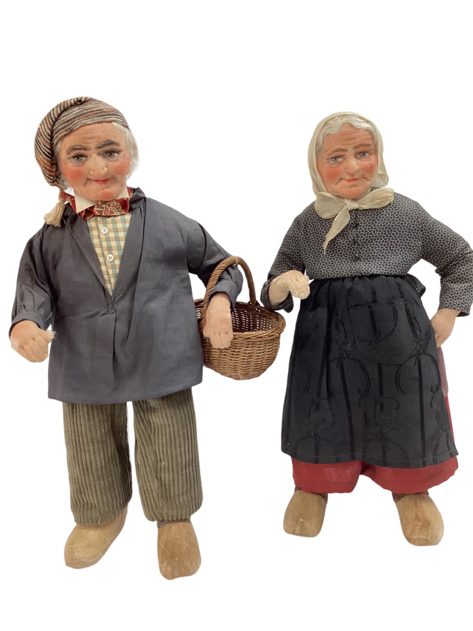 Pair Cloth Character Dolls by Bernard Ravca (1 of 4)