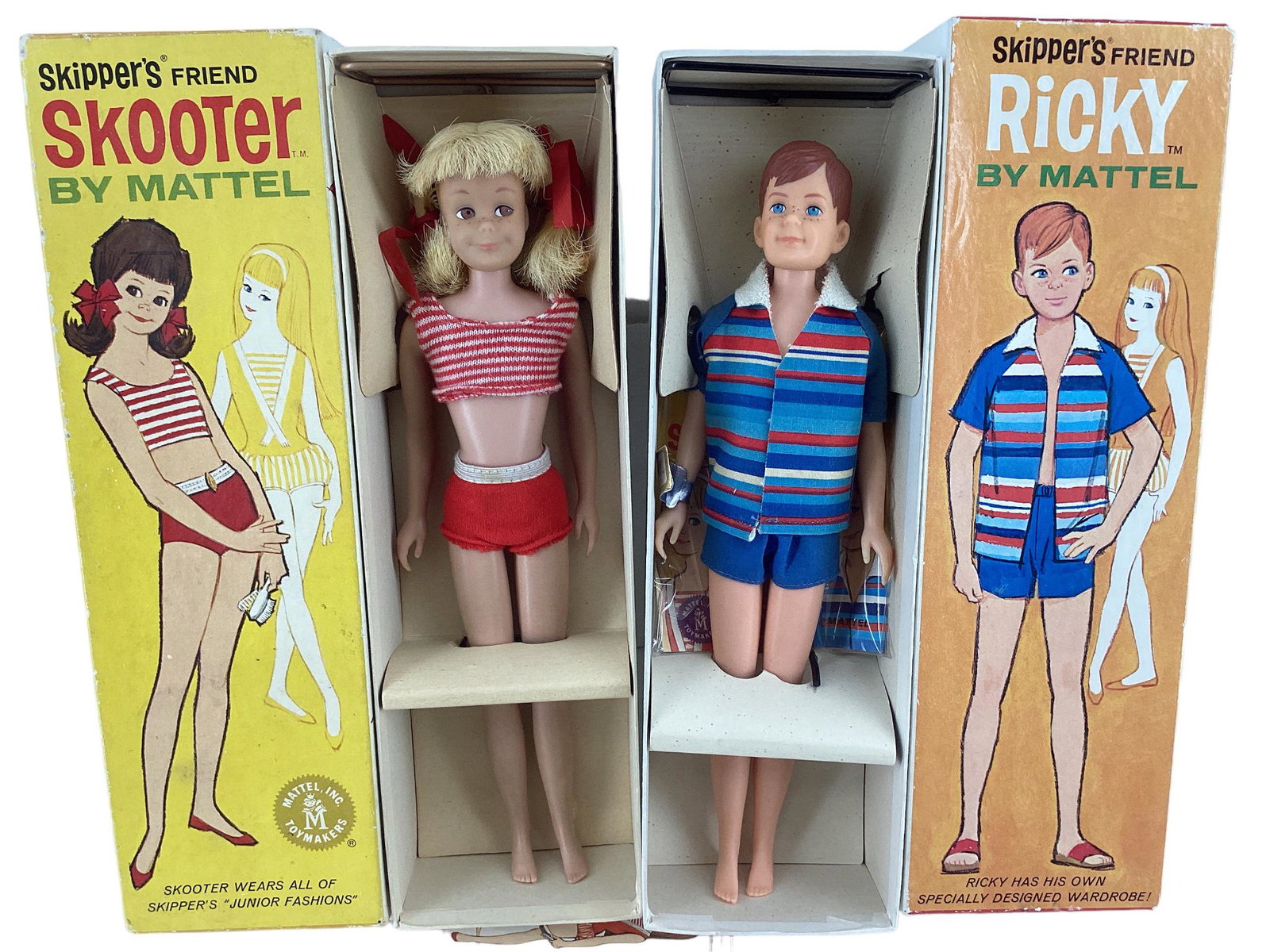 Friends of Barbie - Skooter & Ricky with Boxes: Friends of Barbie - Skooter & Ricky with Boxes He has original paper tag on wrist. See photos for condition.