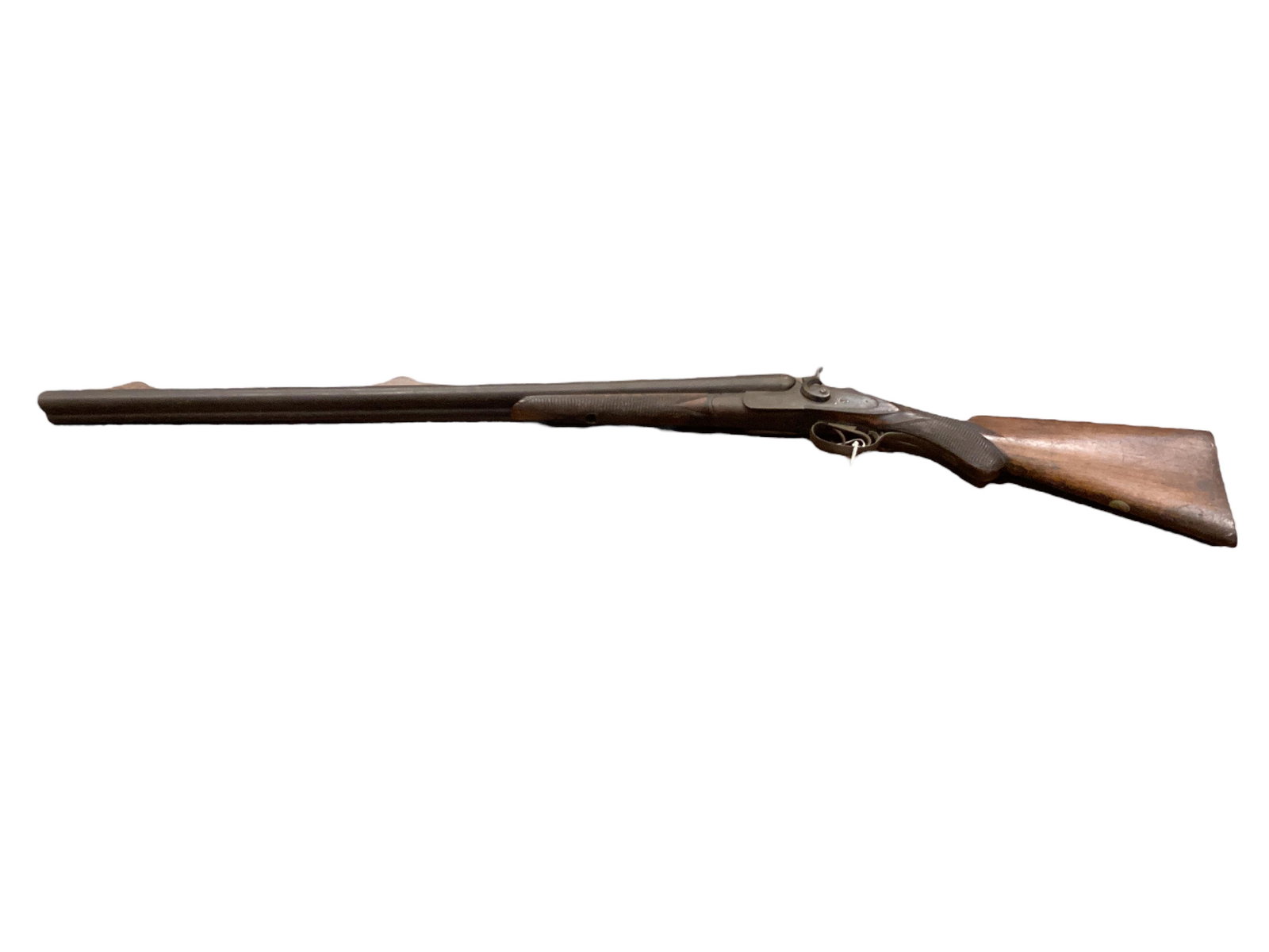 Unknown maker (Lock stamped W.H. Hamilton) .12 Gauge Side by Side Shotgun, SN: None: Unknown maker (Lock stamped W.H. Hamilton) .12 Gauge Side by Side Shotgun, SN: None By bidding on this lot buyer accepts responsibility of knowledge of State and Federal laws for their states requirem
