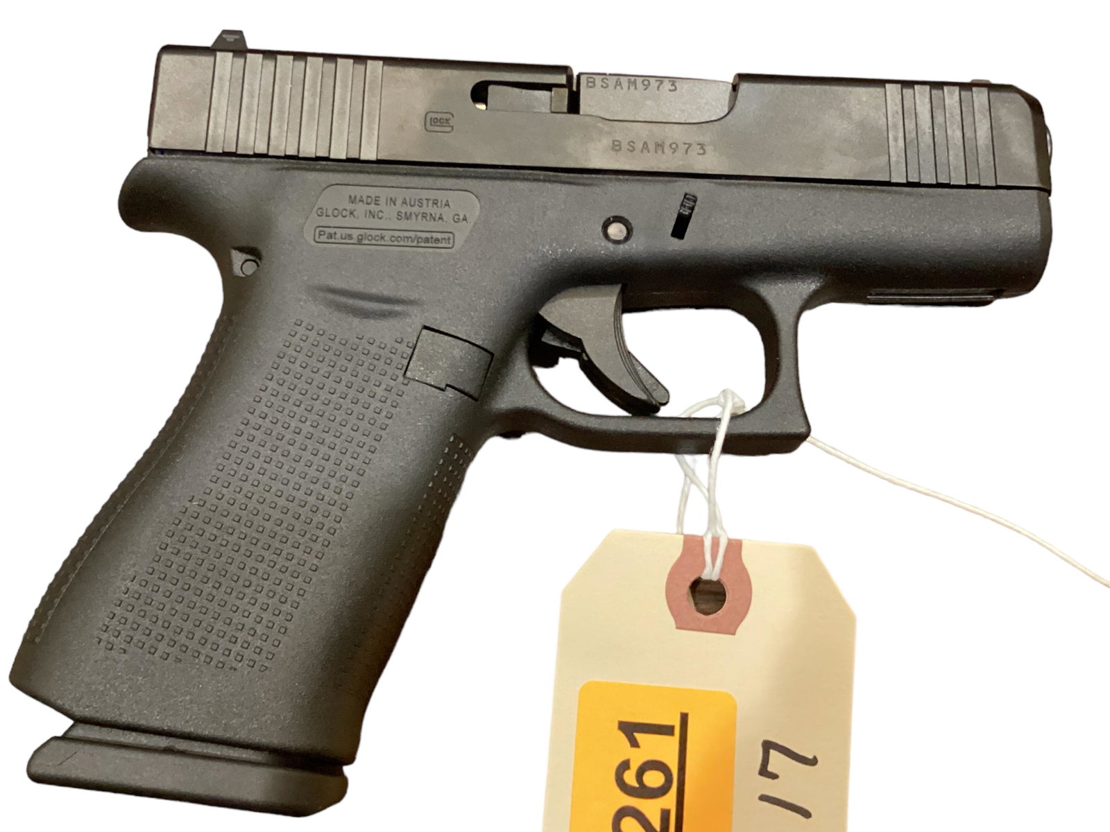 Glock Model 43X .9mm Caliber Semi-auto Pistol SN: BSAM973: Glock Model 43X .9mm Caliber Semi-auto Pistol SN: BSAM973 including 2 magazines and hard case. Be aware of additional charges as shipping restrictions require all handguns to ship via Overnight UPS, A