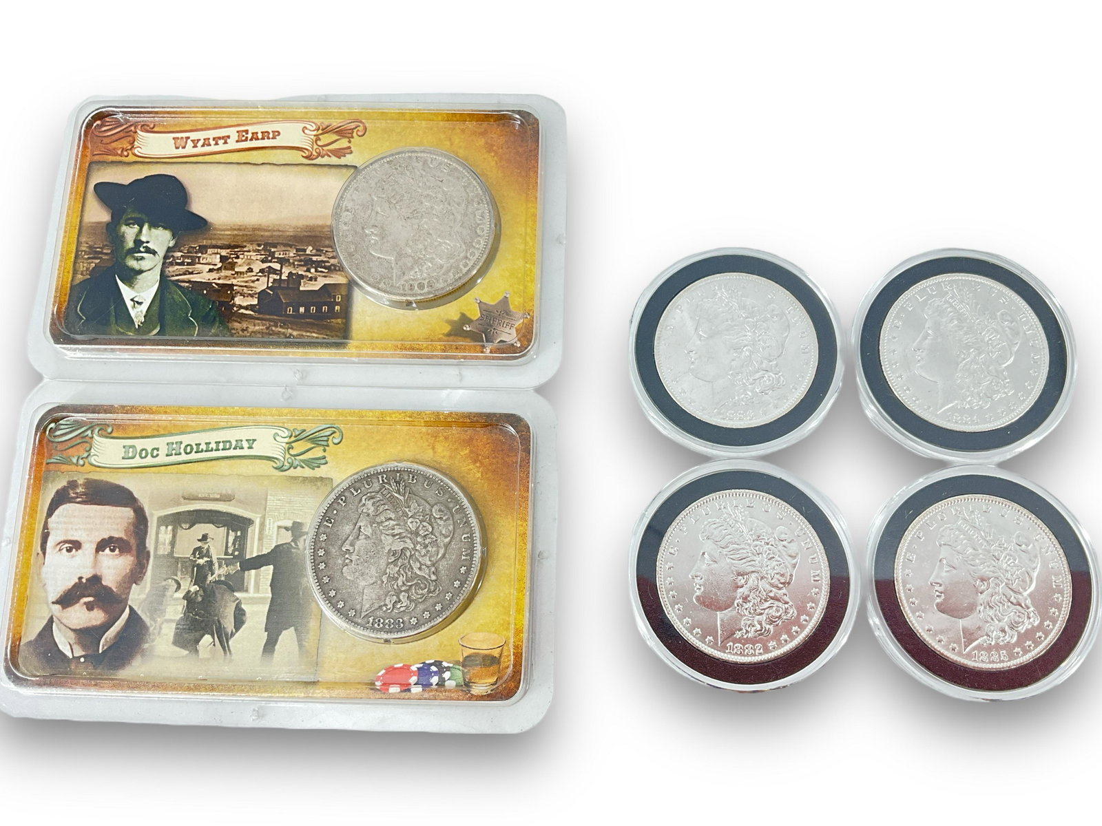 Six Morgan Silver Dollar Coins (1 of 8)