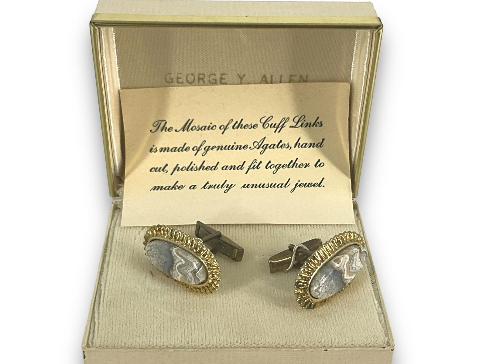 Vintage Menís Agate Cufflinks (1 of 4)