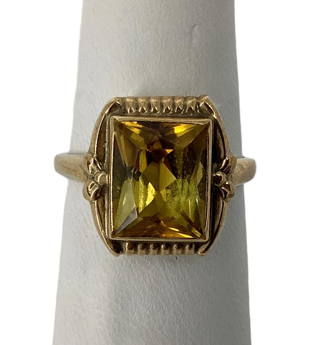 Square Cut Vintage Citrine Ring (1 of 3)