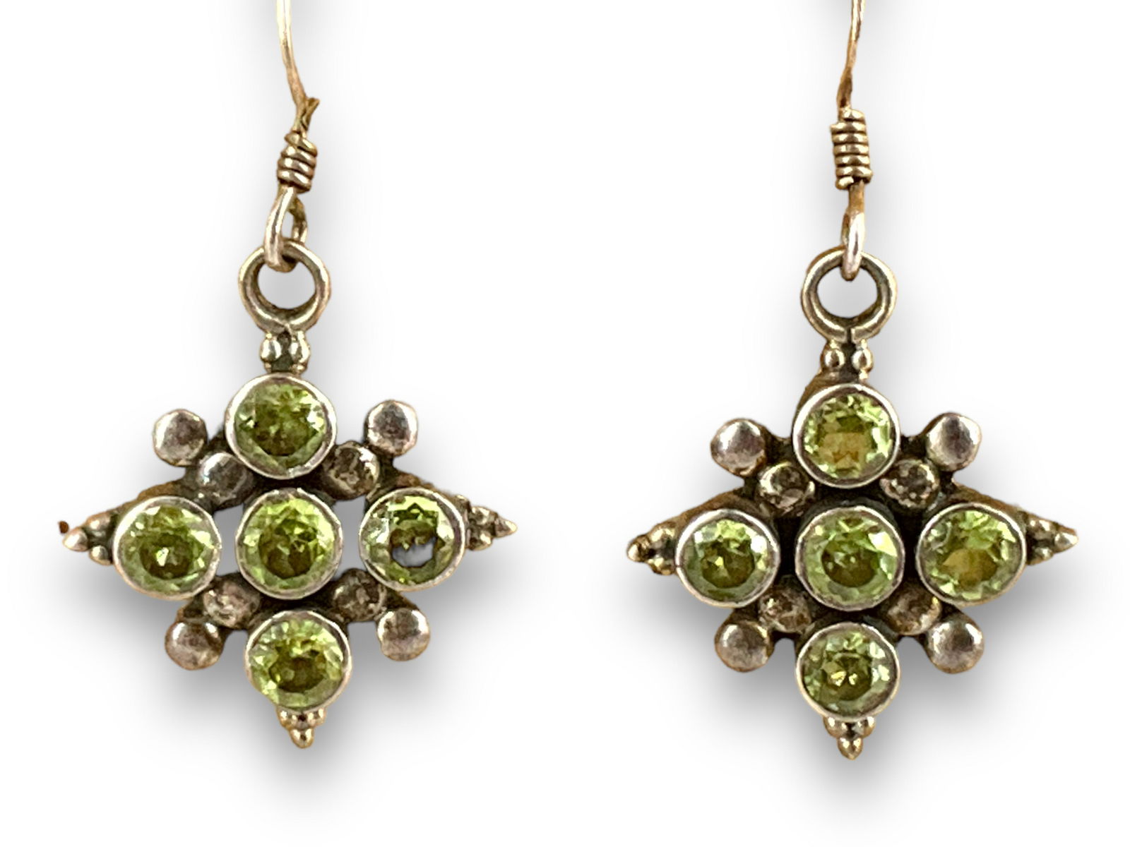Lovely Sterling Silver Peridot Dangle Earrings (1 of 4)
