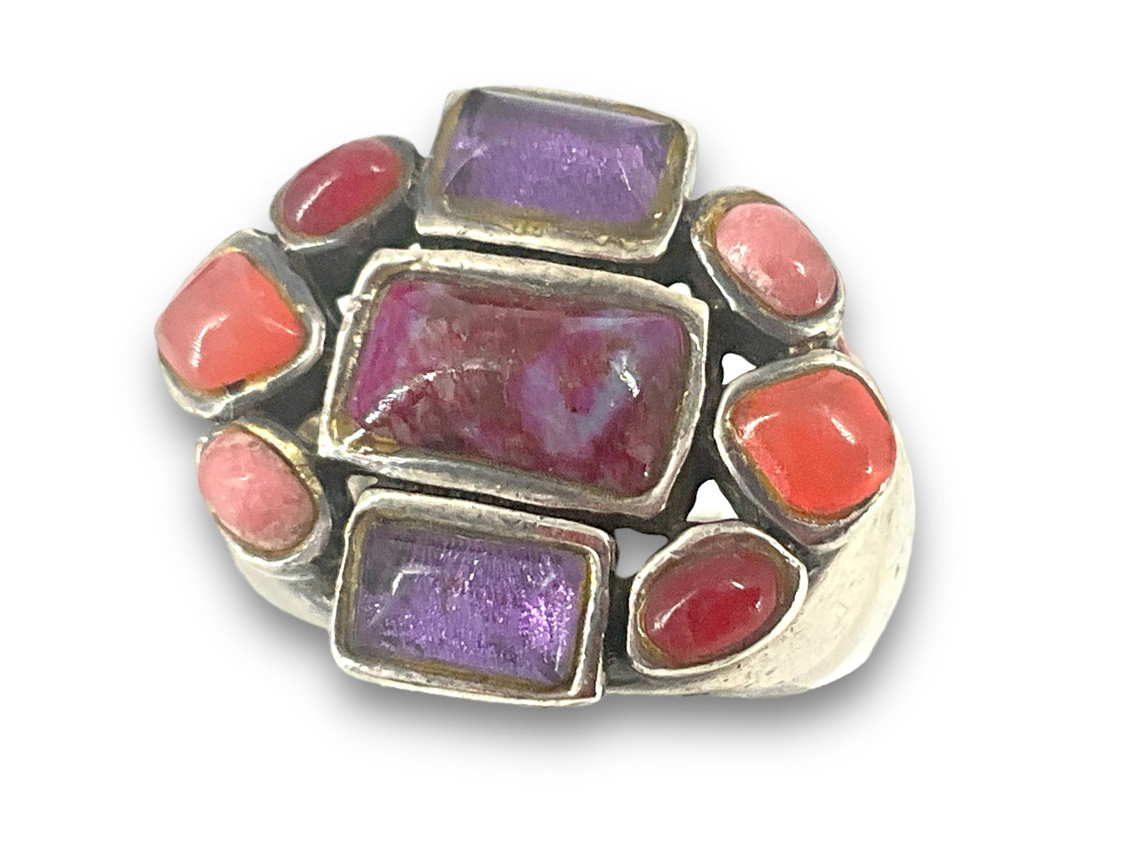 Silver and Pink Stone Ring (1 of 4)