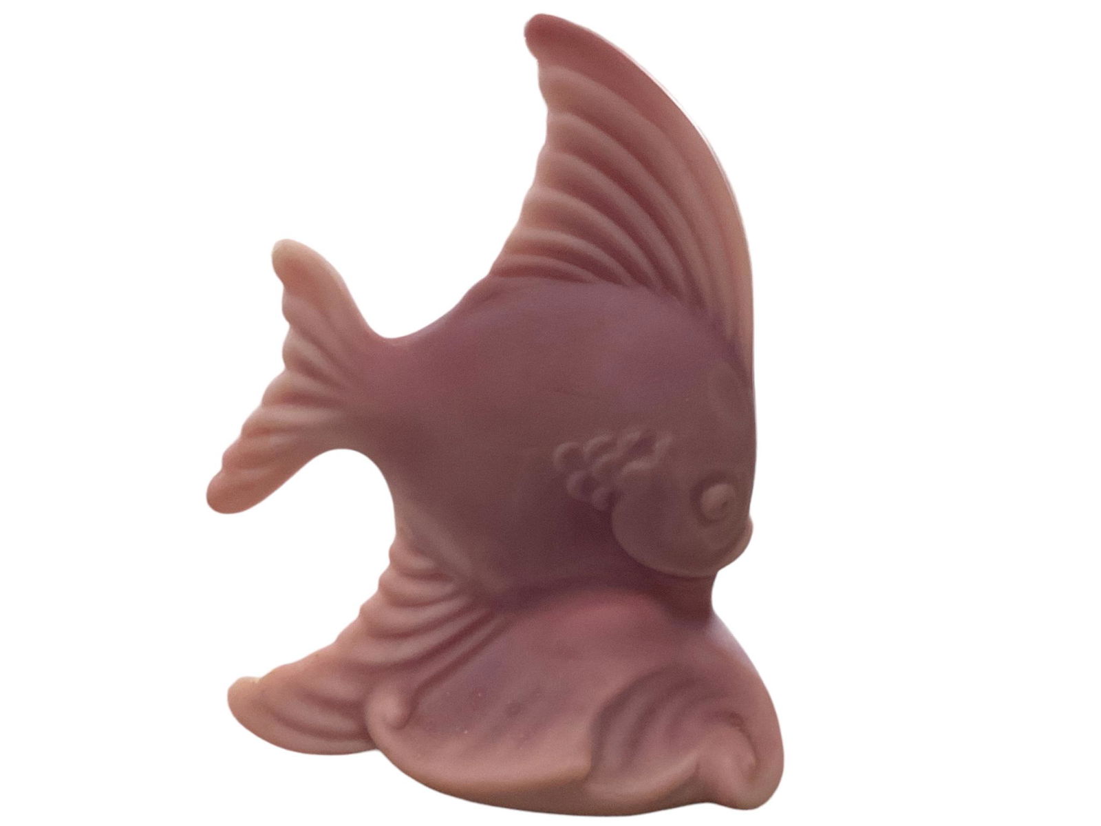 Heisey by Fenton Plumbstone Frosted Fish Bookend (1 of 1)