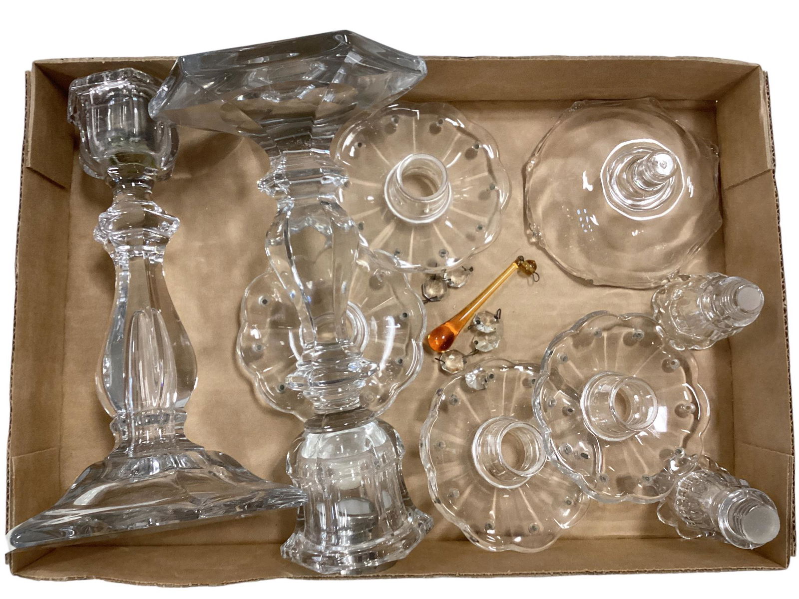 Heisey Lot of #300 Old Williamsburg Candelabra Parts (1 of 1)