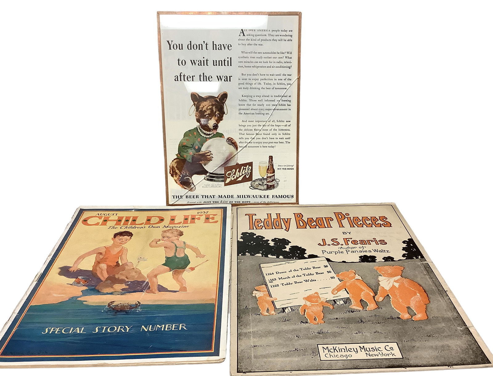 Advertising, Sheet Music and Periodicals Featuring Bears and Children (1 of 2)