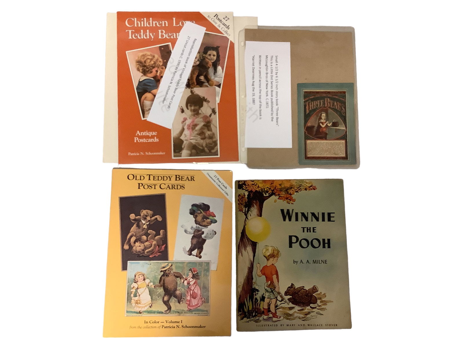 (2) Story Books (2) Teddy Bear Uncut Postcard Books (1 of 1)